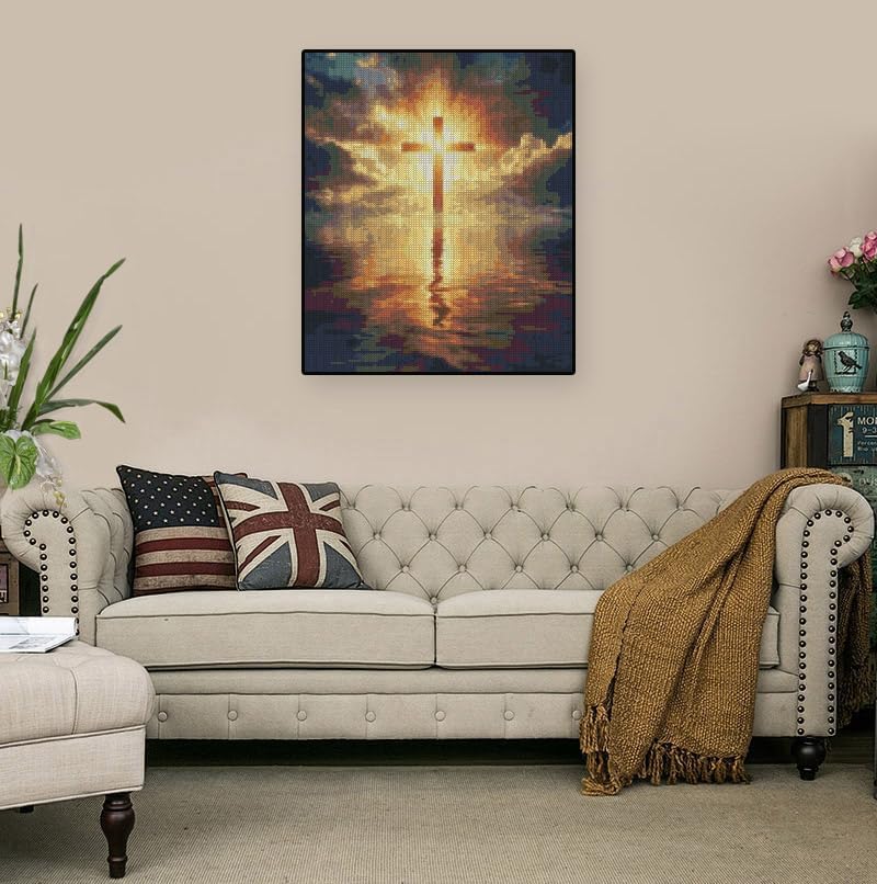Paintcolor Jesus Stamped Cross Stitch Kits - Sea Needlepoint Counted Cross Stitch Kits for Beginners Adults Patterns Crossstitching Kits Dimensions Embroidery Kits Arts and Crafts (11CT Without Frame) - Image 4